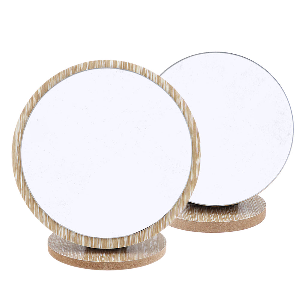 2x Portable Folding HD Cosmetic Tabletop Compact Makeup Mirrors for Travel