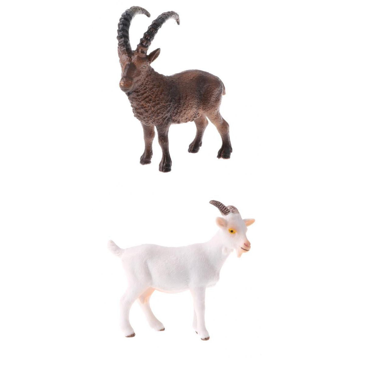 2 pieces Simulation Animal Model Figure Toys Figurine Home Decor Goat Gift