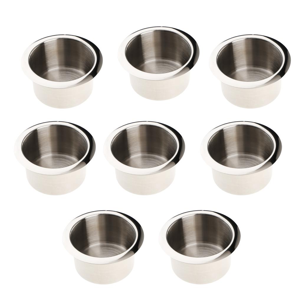 8 Stainless Steel Cup Drink Holder Polished for Marine Car Truck Camper RV