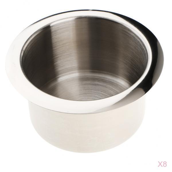 8 Stainless Steel Cup Drink Holder Polished for Marine Car Truck Camper RV