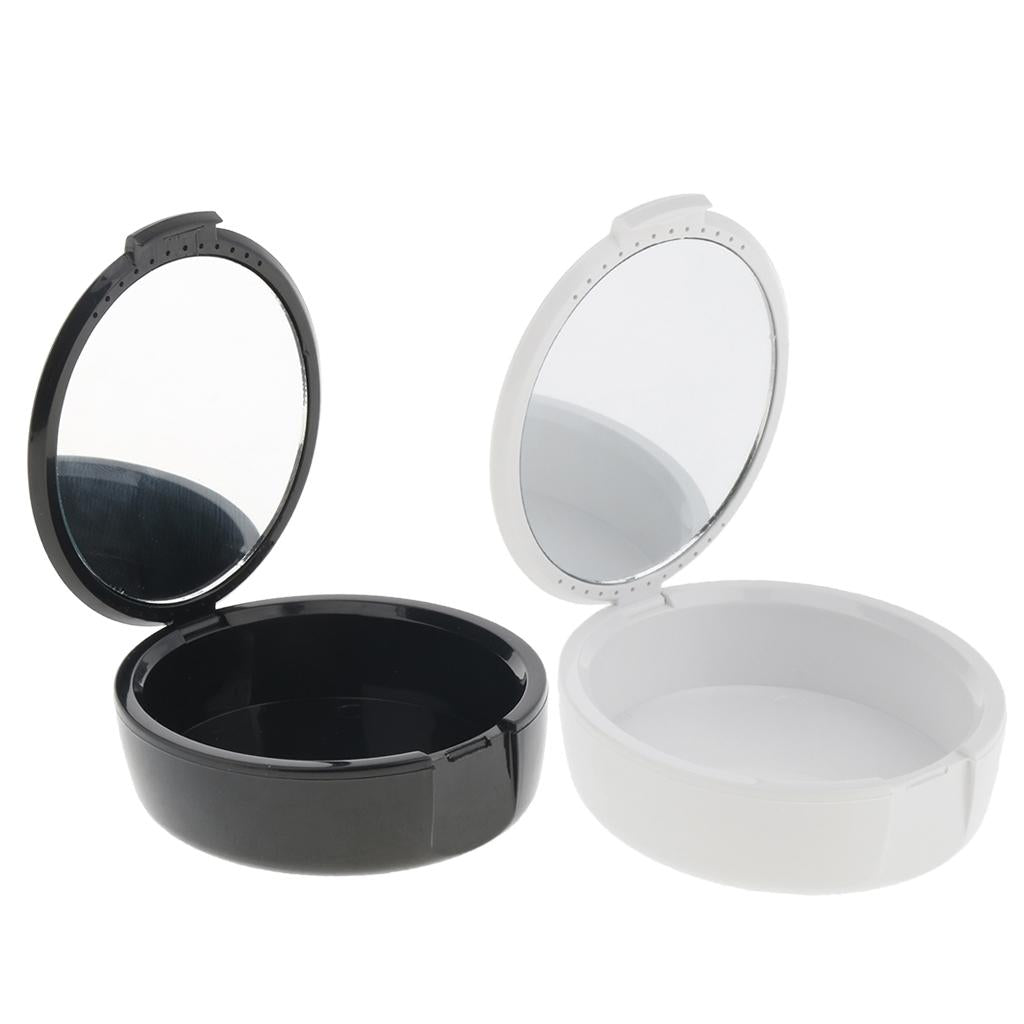2 Pieces Mouth Guard Case Orthodontic Retainer Box Denture Storage Container