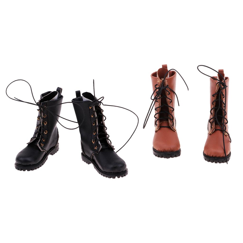 2 pair 1/6 Scale Men Soldier Military Boots Shoes Action Figure Boots