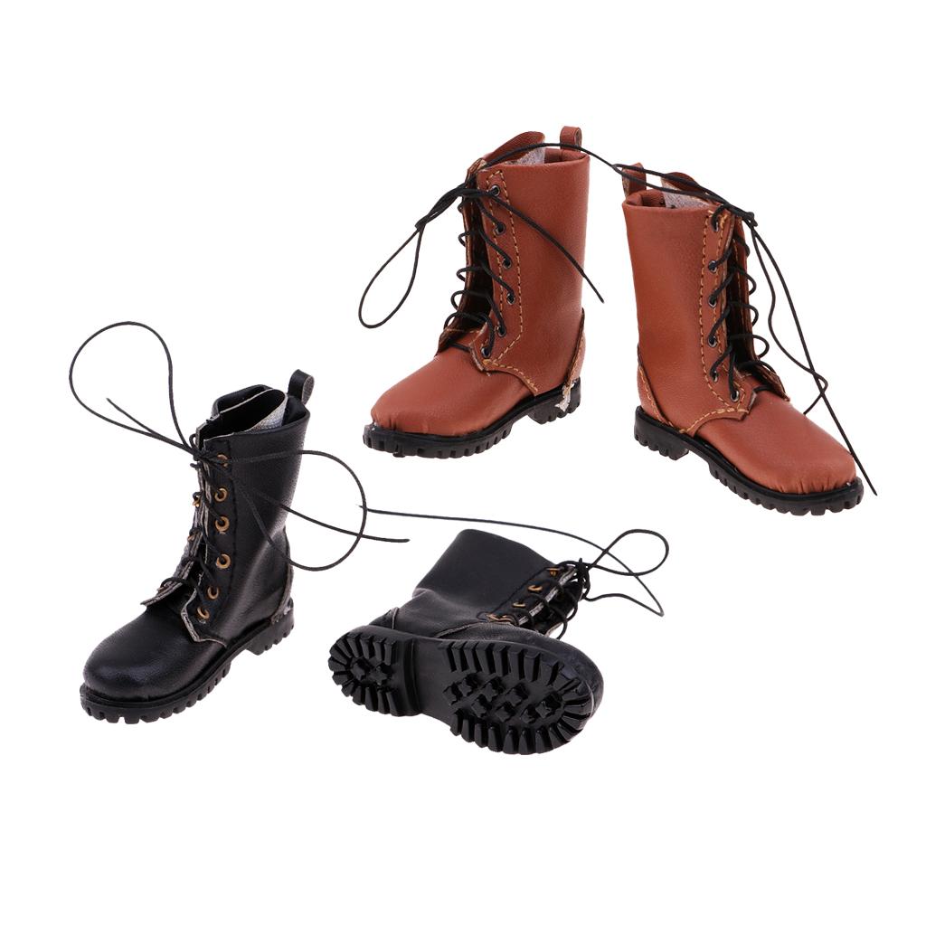 2 pair 1/6 Scale Men Soldier Military Boots Shoes Action Figure Boots