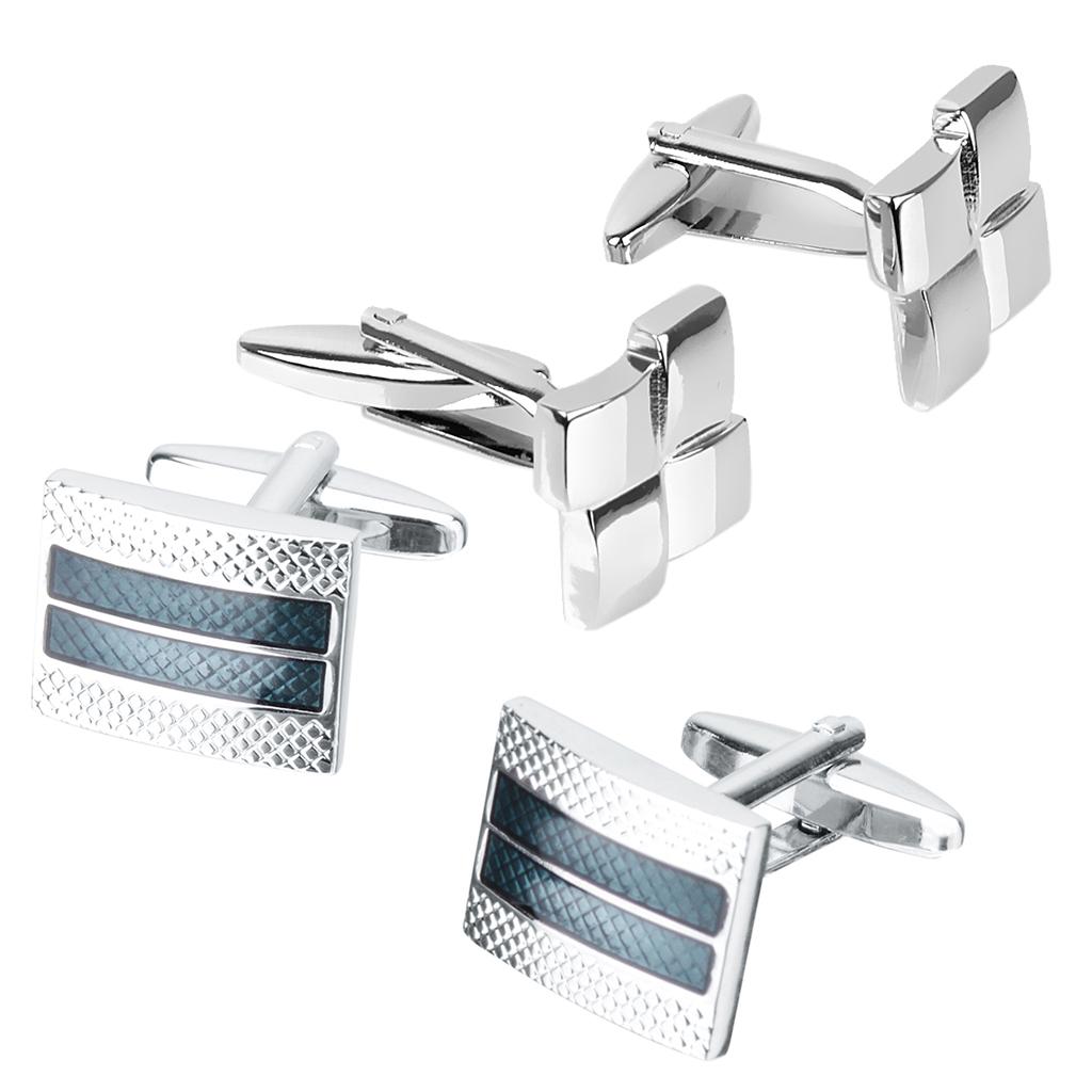 2 Pairs Classic Tuxedo Shirt Cufflinks For Men Business Wedding Cuff Links