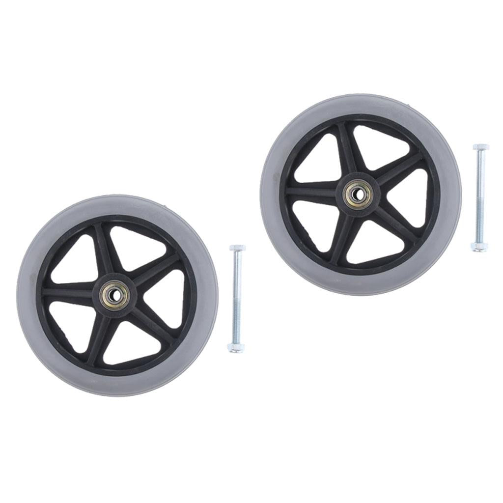 2pcs Alloy ABS Wheelchair Front Castor Wheels Replacement Part Tool 6 inch