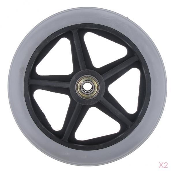 2pcs Alloy ABS Wheelchair Front Castor Wheels Replacement Part Tool 6 inch