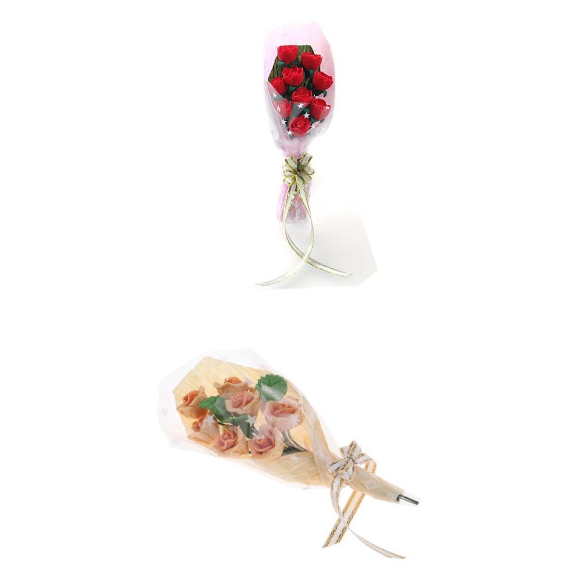 2pcs 1/12 Dollhouse Miniature Sweet Clay Rose Flowers Bouquet Ornaments