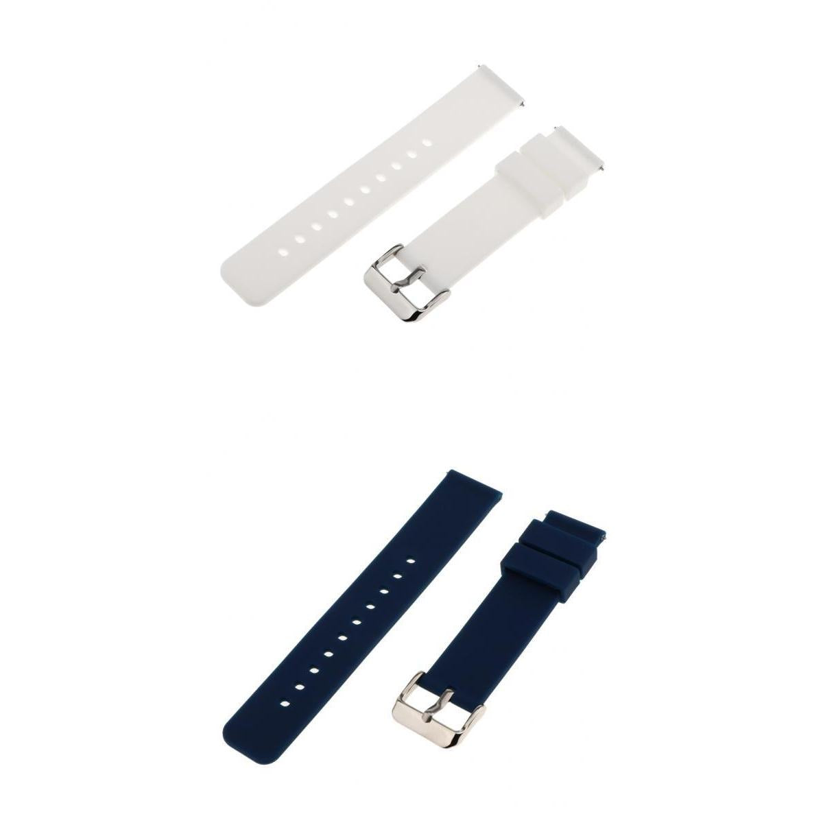 2 Pieces Silicone Watch Bands Quick Release Straps Stainless Steel Buckle