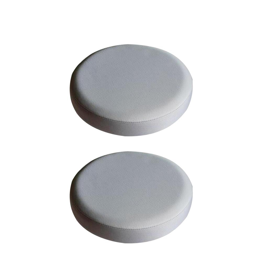 2xSmooth Surface Bar Stool Cover Round Lift Chair Seat Sleeve Grey_35x10cm