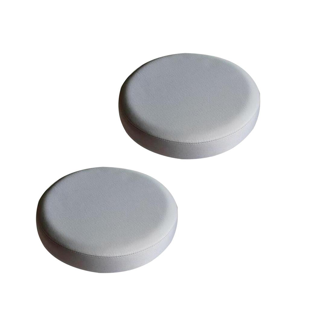 2xSmooth Surface Bar Stool Cover Round Lift Chair Seat Sleeve Grey_35x10cm