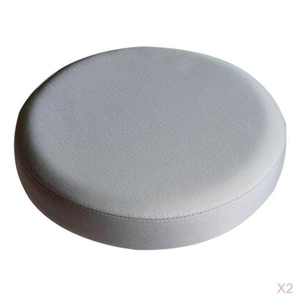 2xSmooth Surface Bar Stool Cover Round Lift Chair Seat Sleeve Grey_35x10cm