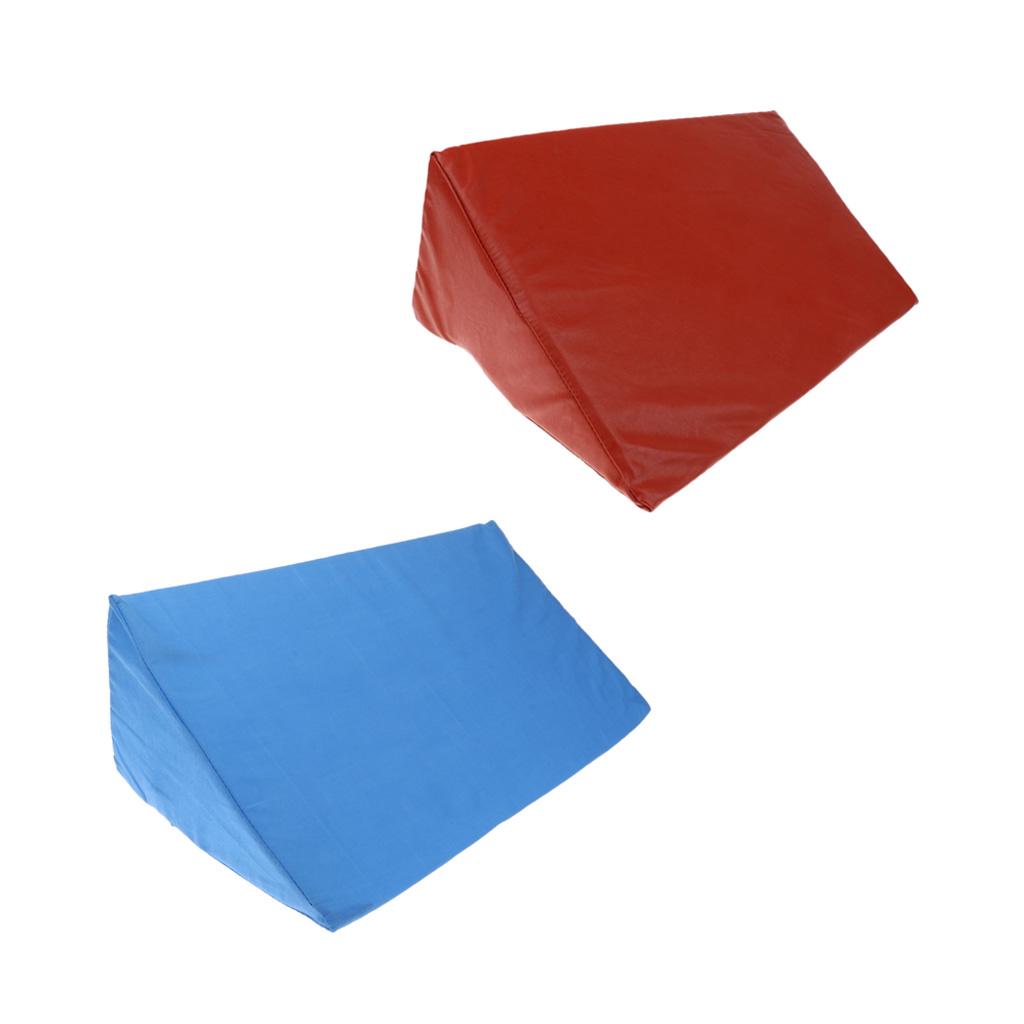 2Pcs Bedridden Triangle Pillows Body Support Wedge Cushion Removable Cover