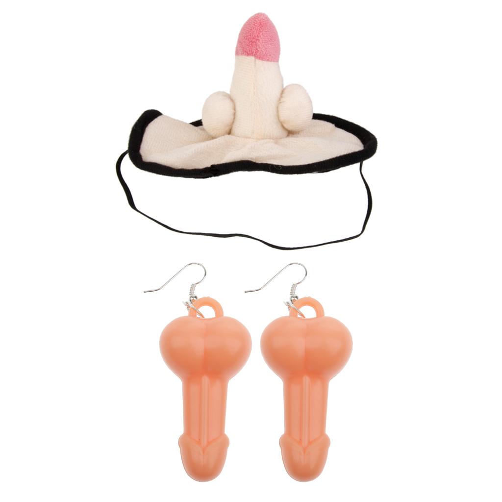 3 Pieces Funny Willy Eye Mask Dangle Earrings Set Hen Stag Party Supplier