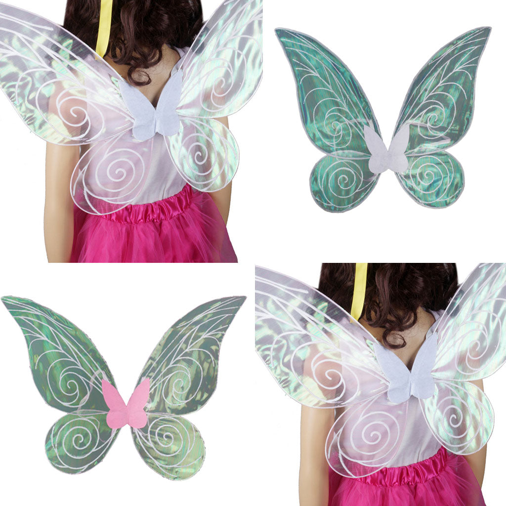 2 Pieces Shiny Changing Butterfly Angel Fairy Wing Adult Party Fancy Dress