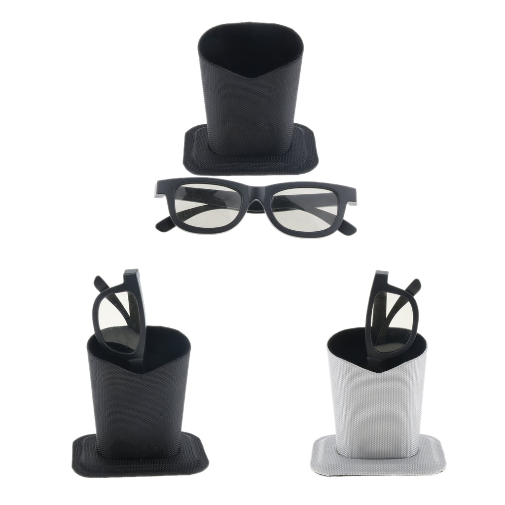 2 Piece Anti-Scratch Stand Up Glasses Holder Desktop Eyeglass Holder Silver