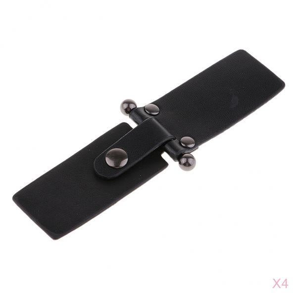4 Sets PU Leather Toggle Buttons W/ Metal Buckle Coat Jacket Fasteners Black