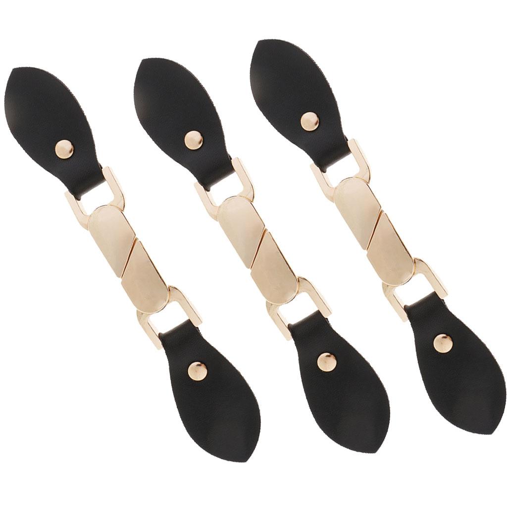 3 Pair PU Leather Alloy Snap Toggle Button for Bags Coat Fastener 16cm Long