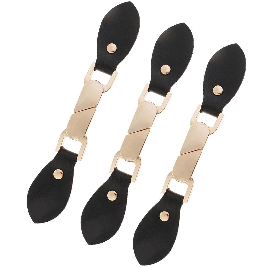 3 Pair PU Leather Alloy Snap Toggle Button for Bags Coat Fastener 16cm Long