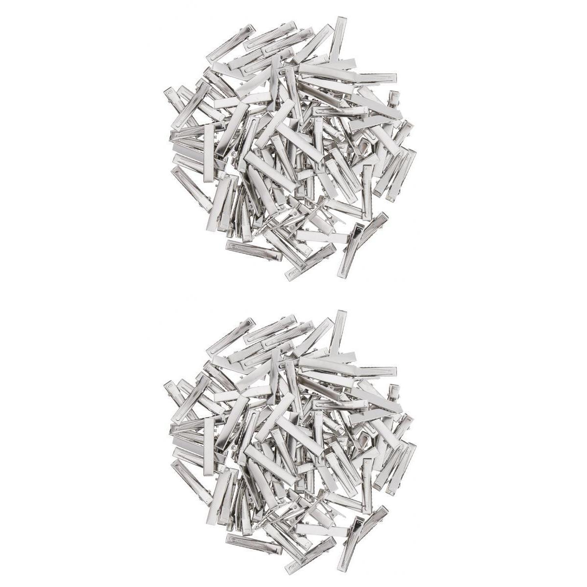150x Flat Iron Single Prong Duck Alligator Hair Clips DIY Bow