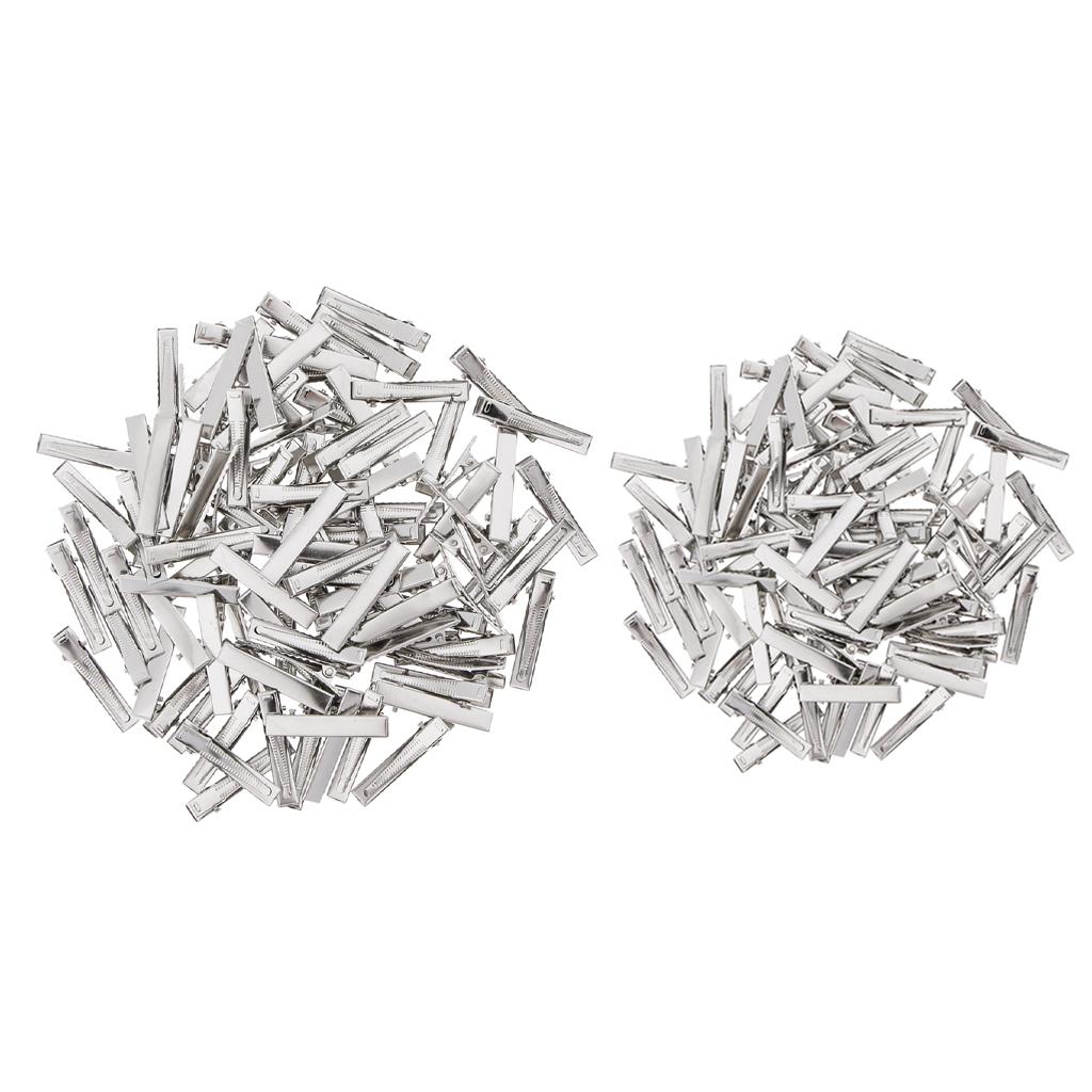 150x Flat Iron Single Prong Duck Alligator Hair Clips DIY Bow