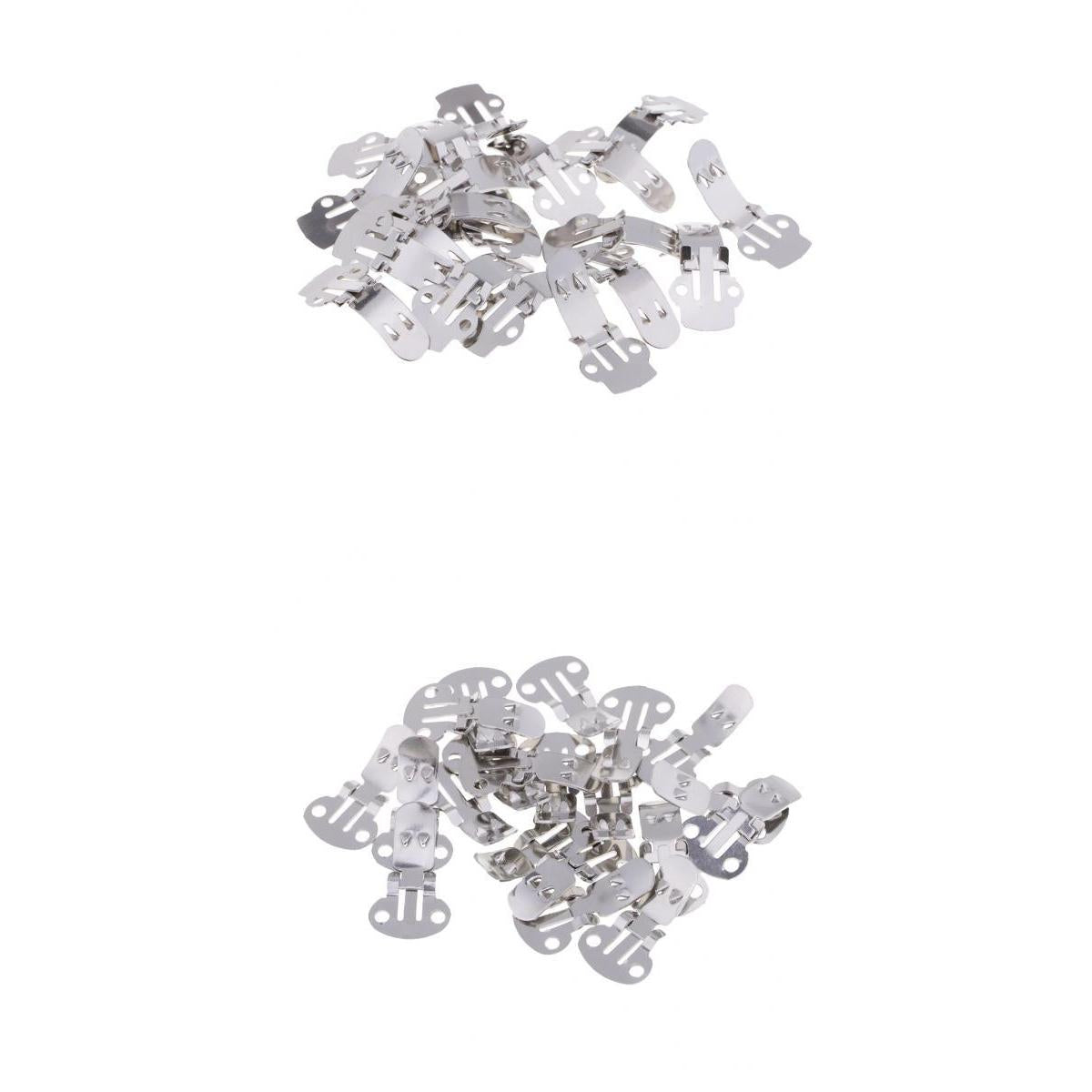 40pcs 2 Sizes Stainless Steel Flat Blank Shoe Clips for DIY Crafts Findings