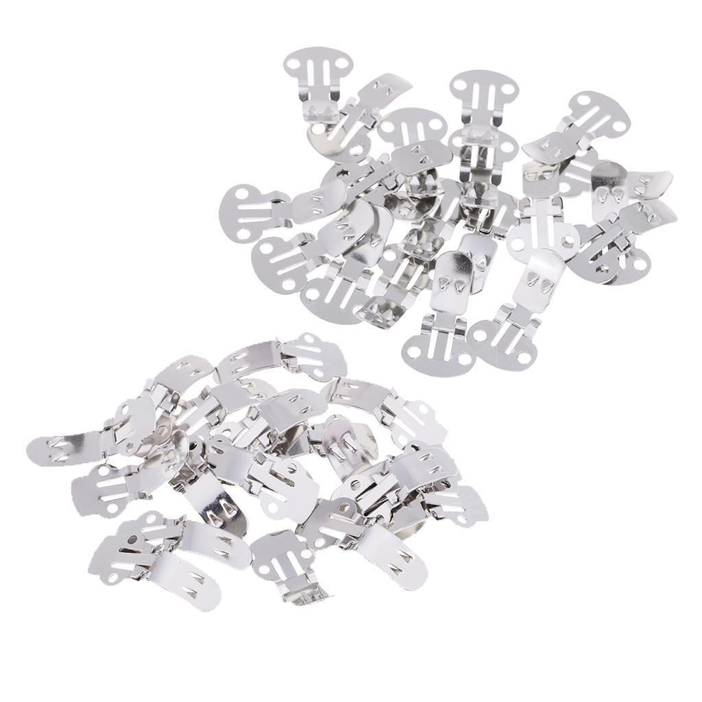 40pcs 2 Sizes Stainless Steel Flat Blank Shoe Clips for DIY Crafts Findings