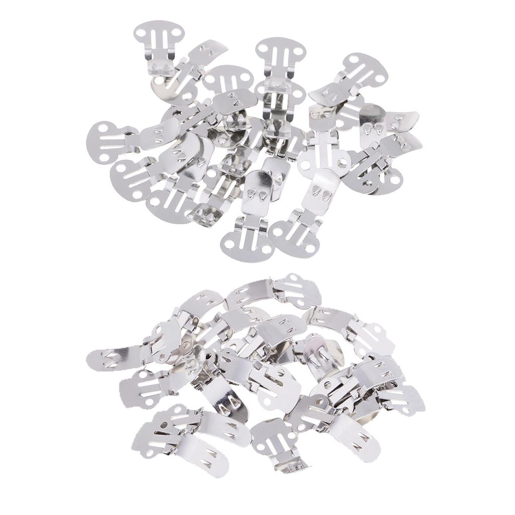 40pcs 2 Sizes Stainless Steel Flat Blank Shoe Clips for DIY Crafts Findings