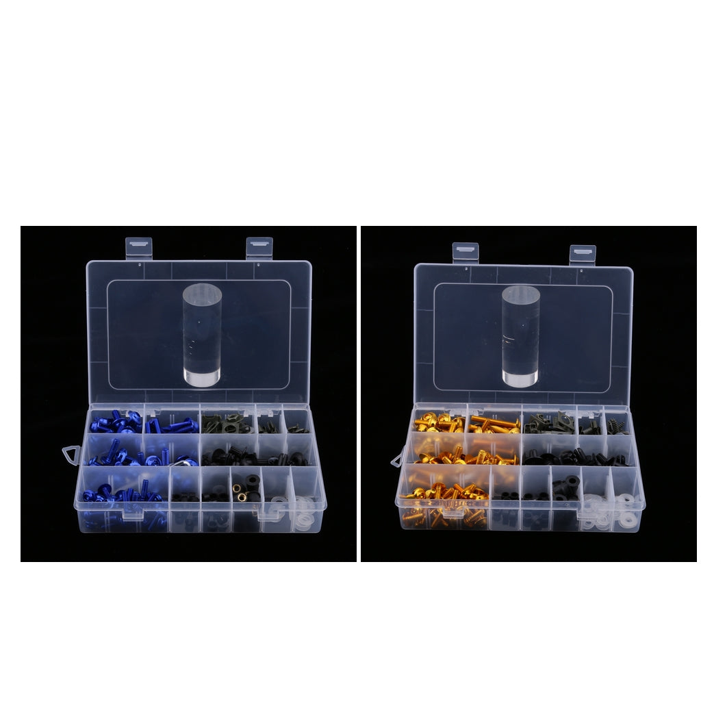 446pcs Motorcycle Windscreen Fairing Bolts Fastener Clips Screws Blue+Gold