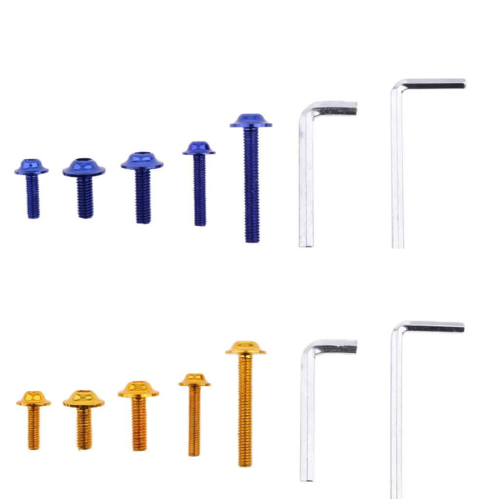 446pcs Motorcycle Windscreen Fairing Bolts Fastener Clips Screws Blue+Gold