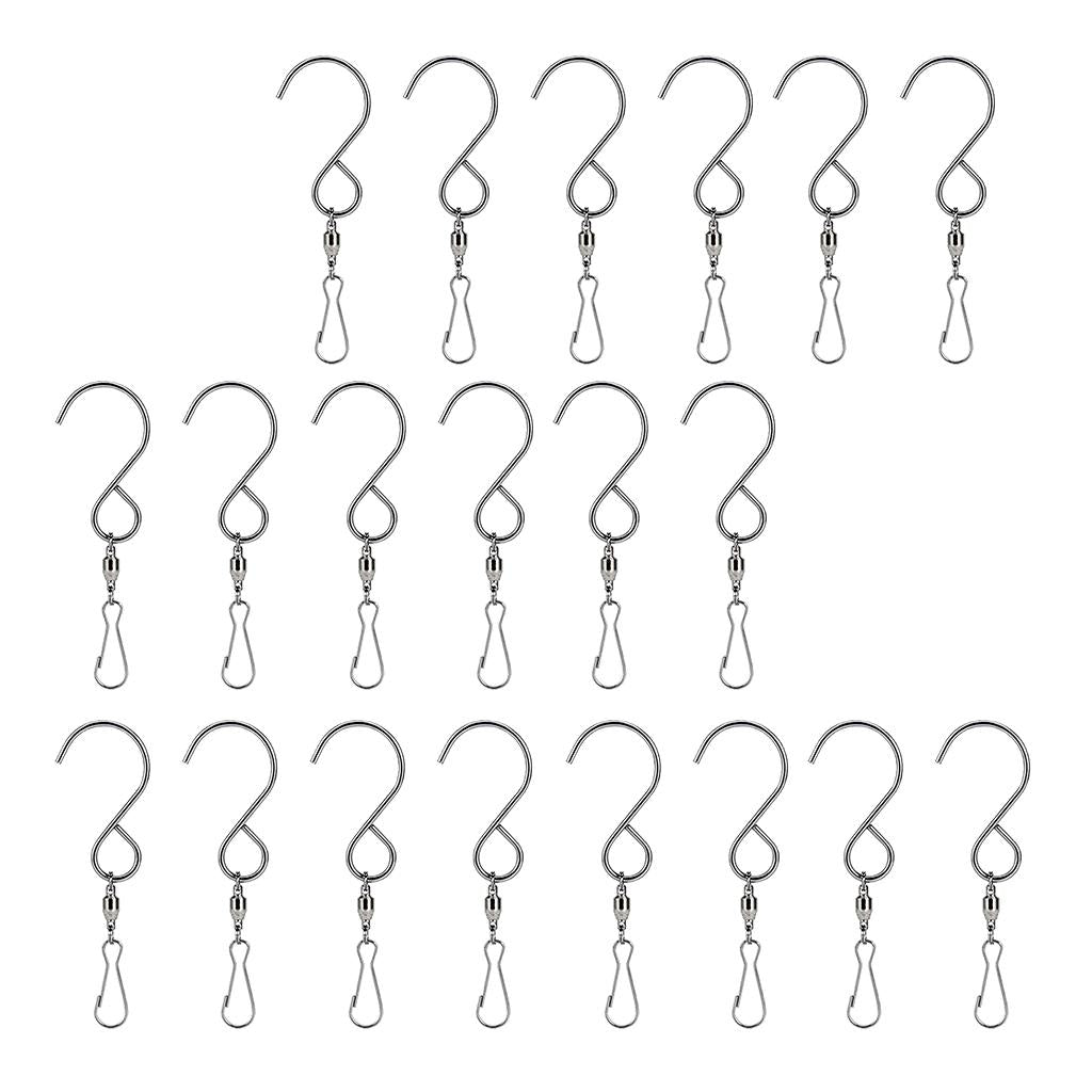 20Pcs Hanging Stainless Steel Swivel Hook Clip Garden Wind Chime