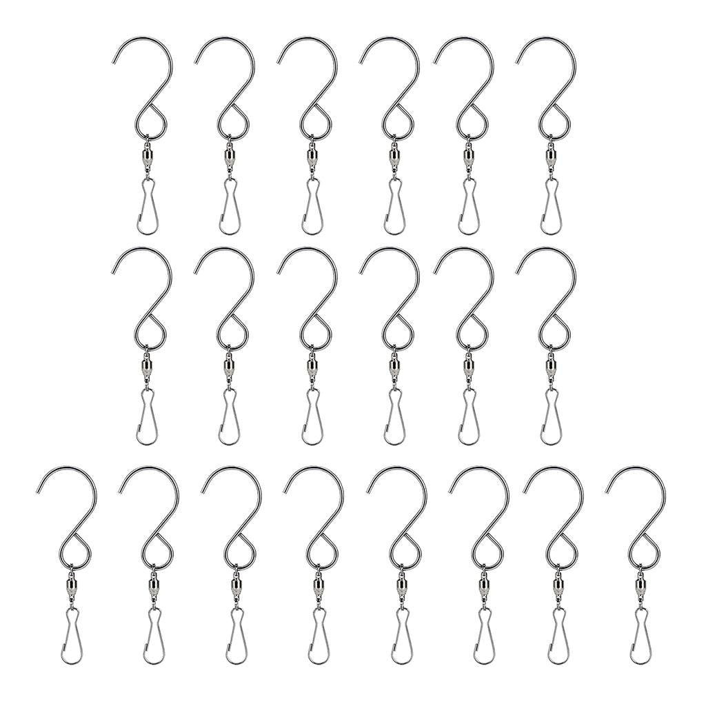 20Pcs Hanging Stainless Steel Swivel Hook Clip Garden Wind Chime