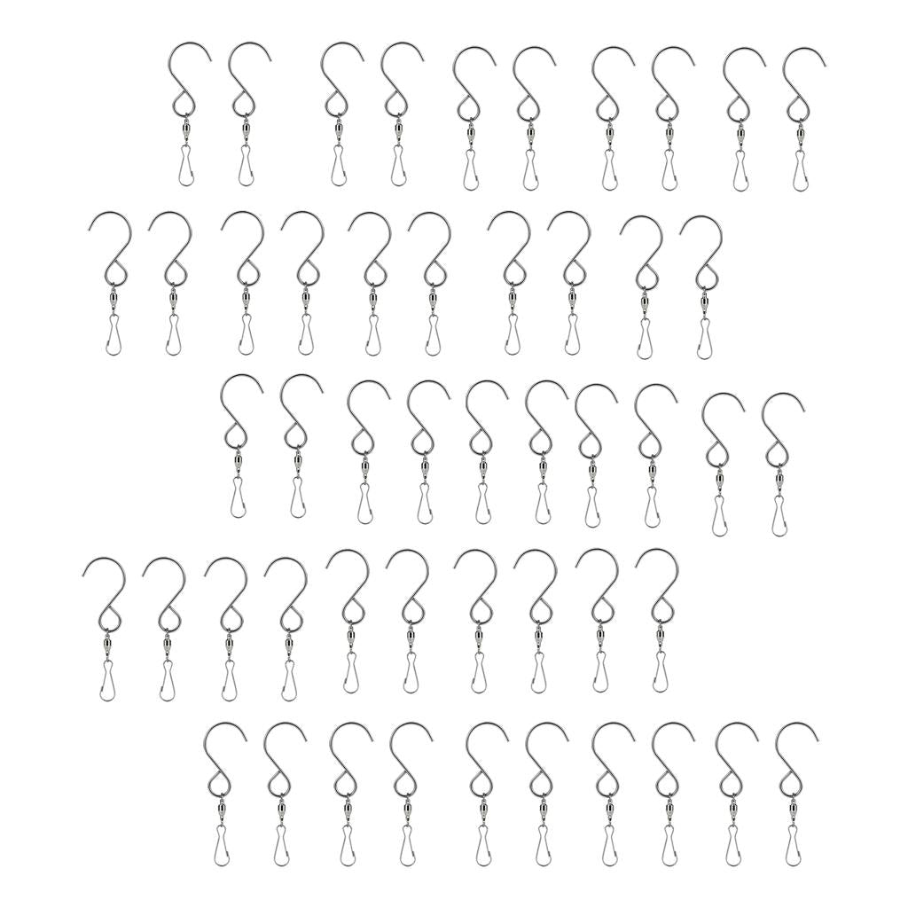 50Pc Hanging Stainless Steel Swivel Hooks Clip Garden Wind Chime
