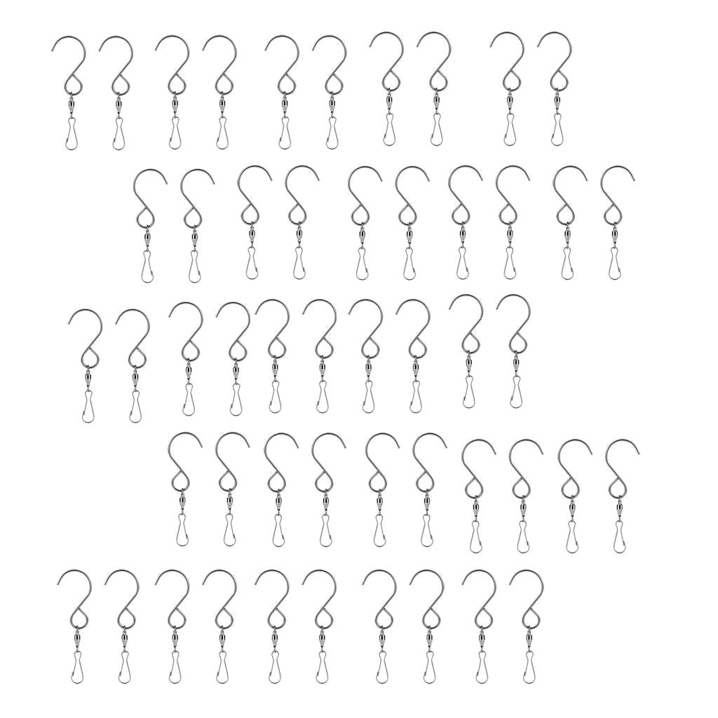 50Pc Hanging Stainless Steel Swivel Hooks Clip Garden Wind Chime