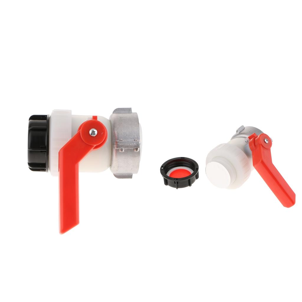2pcs IBC Tote Tank Drain Adapter Garden Hose FAUCET VALVE 75mm to 2inch