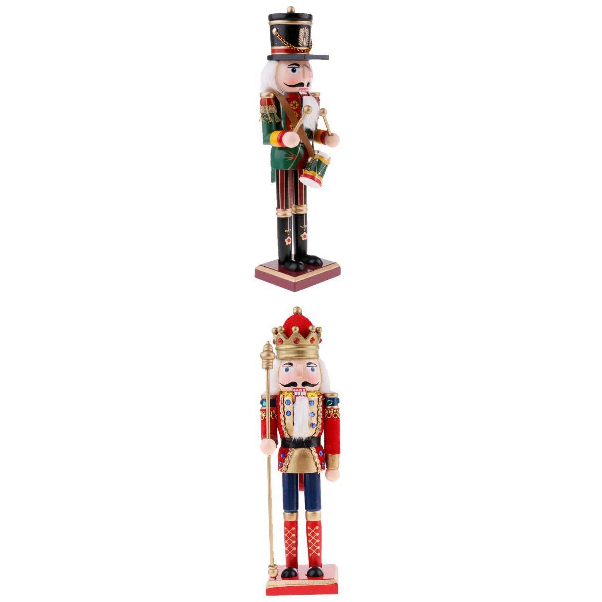 30cm Wooden Nutcracker KIing Solider Figurine Model Puppet Doll Home Decor