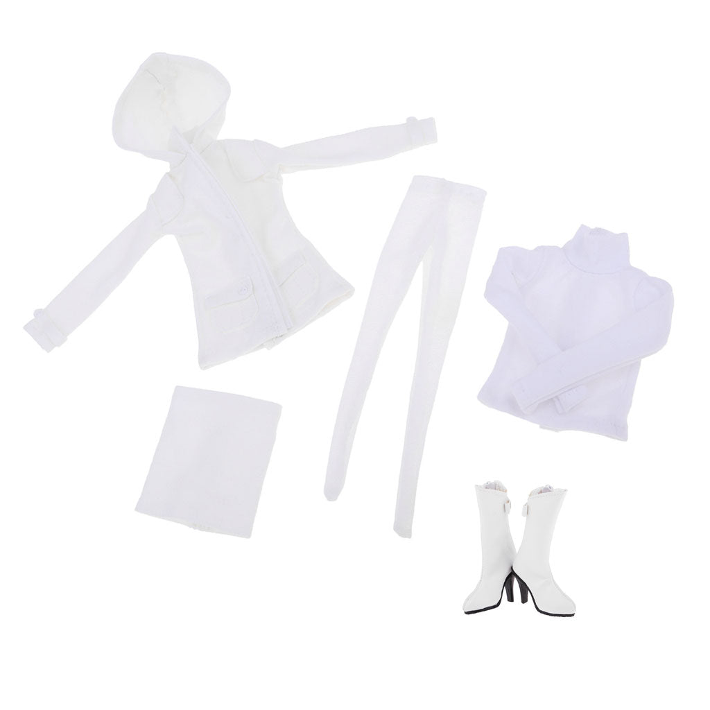1/6 Female Hoodie Jacket Shirt Skirt&High-Heeled Boots for 12 Action Figure"