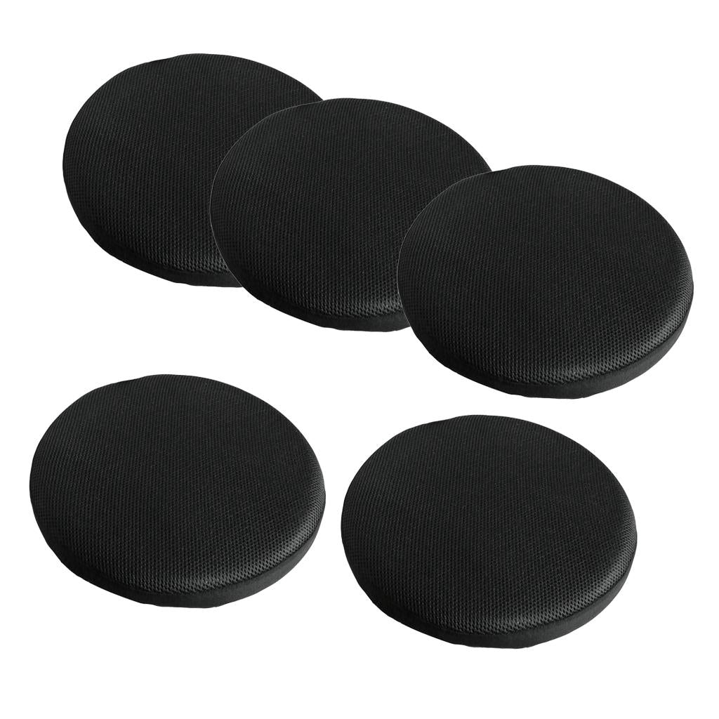 5pcs Bar Stool Covers Round Chair Seat Cover Sleeve Protector Black 40cm