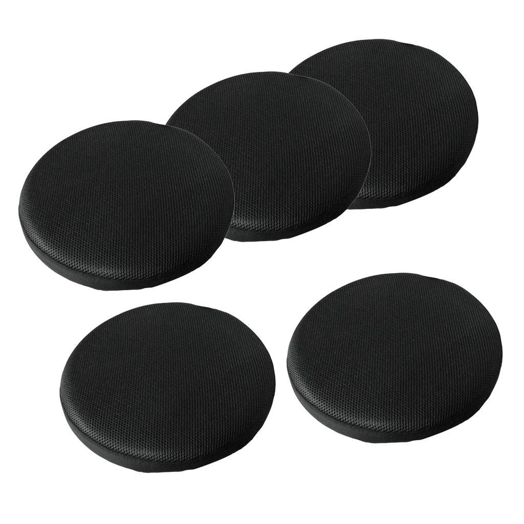 5pcs Bar Stool Covers Round Chair Seat Cover Sleeve Protector Black 40cm