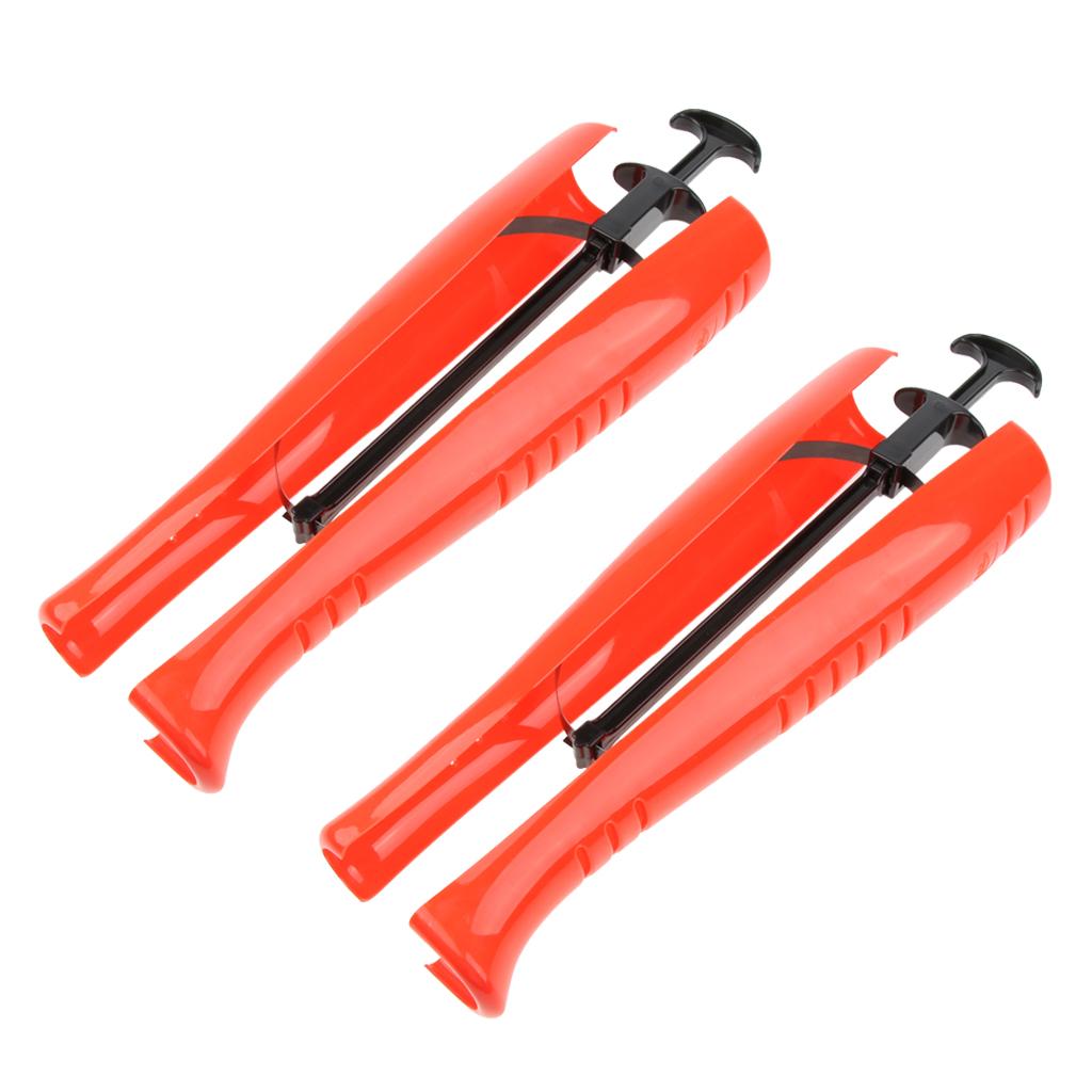 2pc Women Ladies Boot Shoe Stretcher Tree Shaper With Handle Automatic Orange