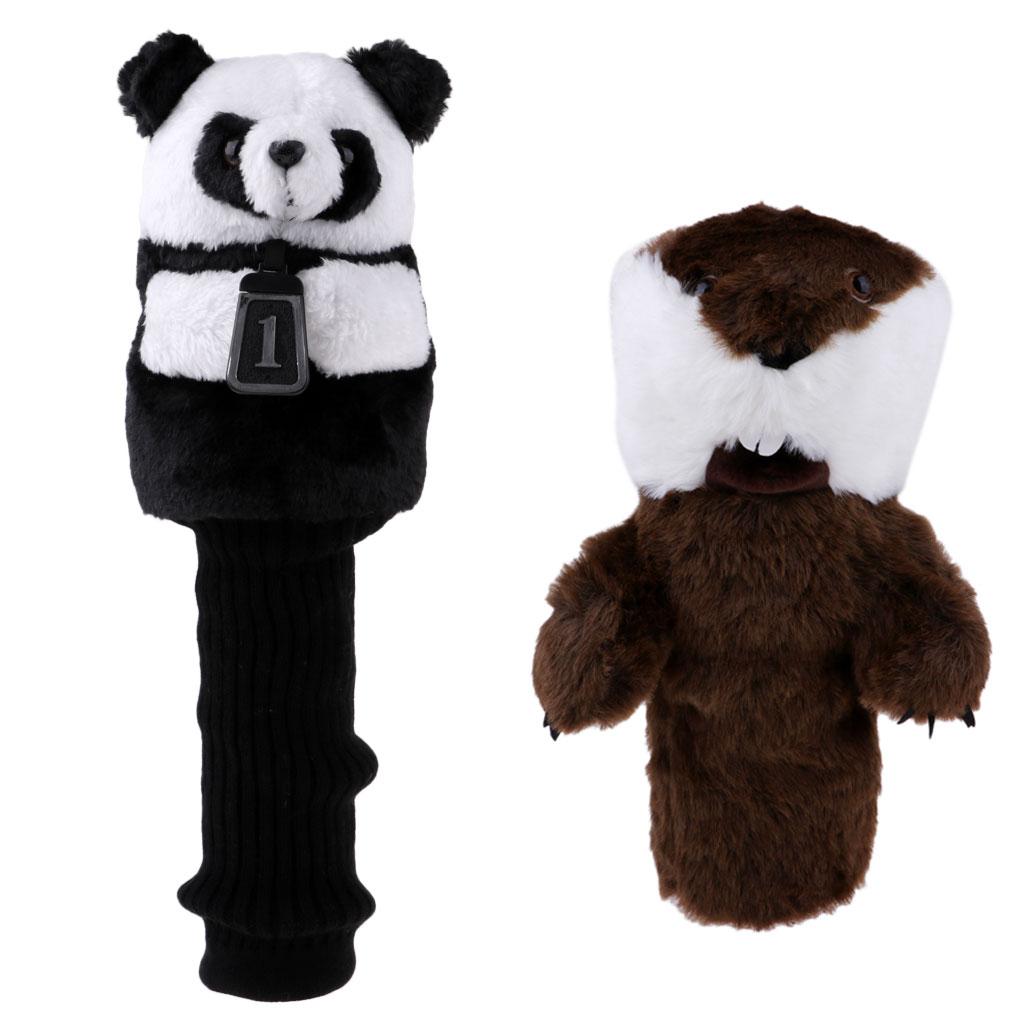 2 Pieces Animal Panda & Rat Golf Club Headcover for 460 cc/No.1 Wood Driver