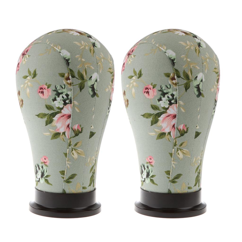 2x Mannequin Model Cork Head Canvas Block Wig Display Holder 21 Gardenia"