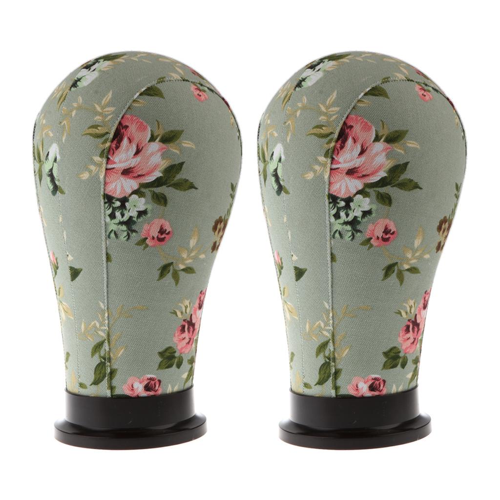 2x Mannequin Model Cork Head Canvas Block Wig Display Holder 21 Gardenia"