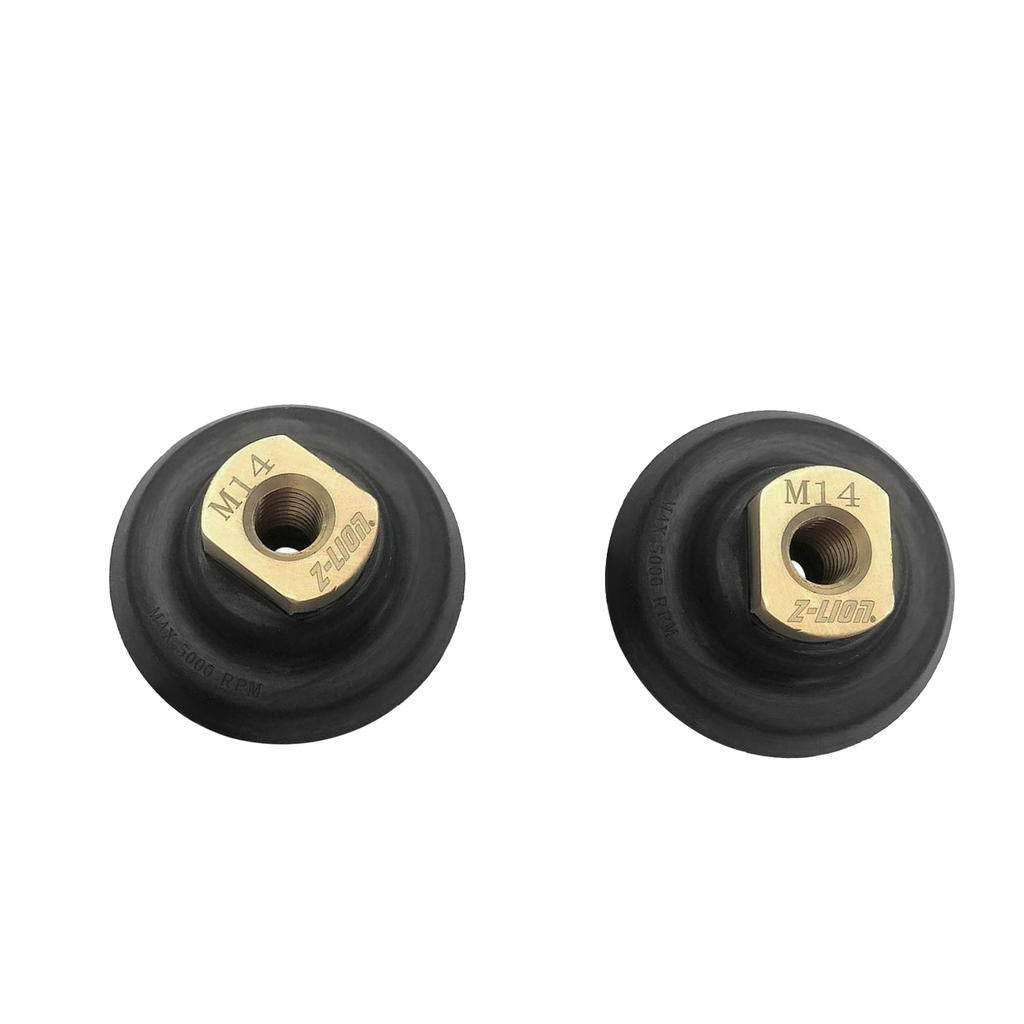 2 Pcs Semi Rigid M14 Diamond Polishing Rubber Backer Pad Back Holder 5 Inch