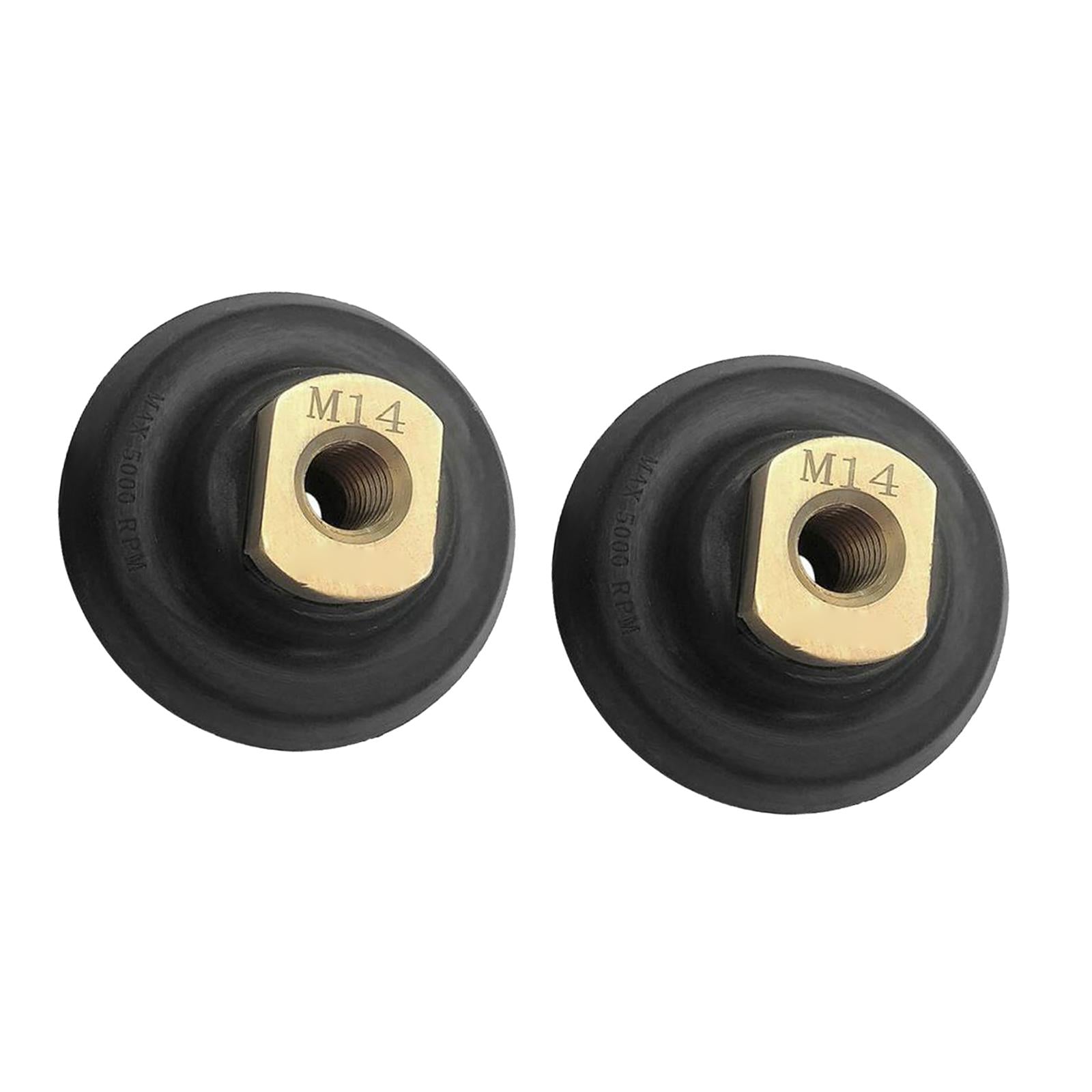 2 Pcs Semi Rigid M14 Diamond Polishing Rubber Backer Pad Back Holder 4 Inch