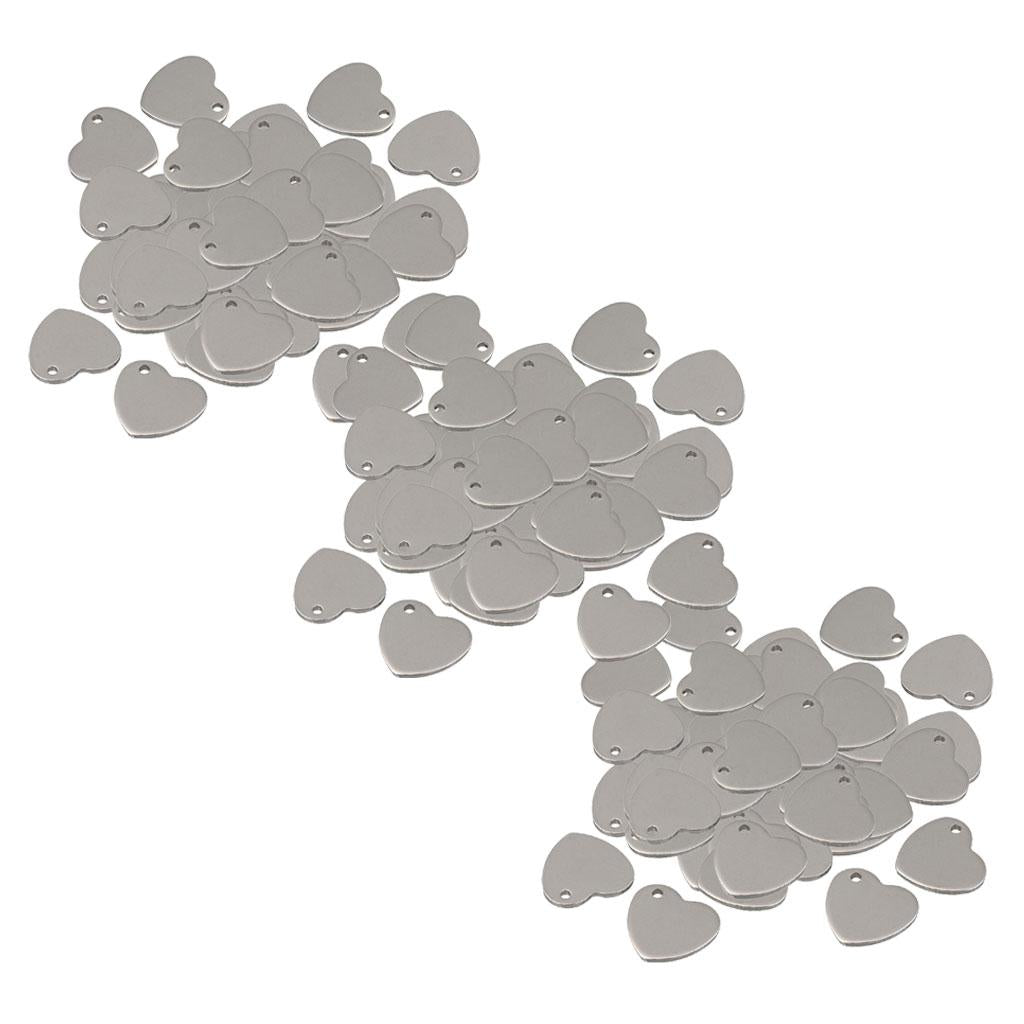 150x 14mm Metal Flat Heart Blank Stamping Charms Tag Pendants Jewelry Making