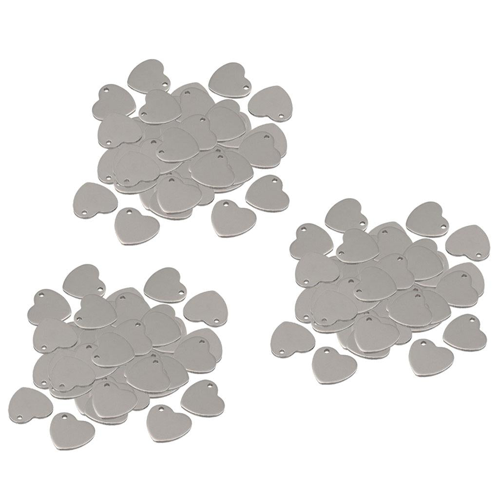 150x 14mm Metal Flat Heart Blank Stamping Charms Tag Pendants Jewelry Making