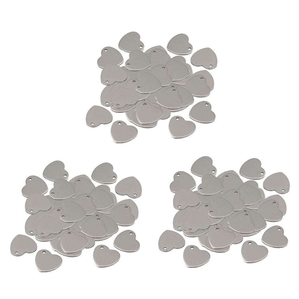 150x 14mm Metal Flat Heart Blank Stamping Charms Tag Pendants Jewelry Making