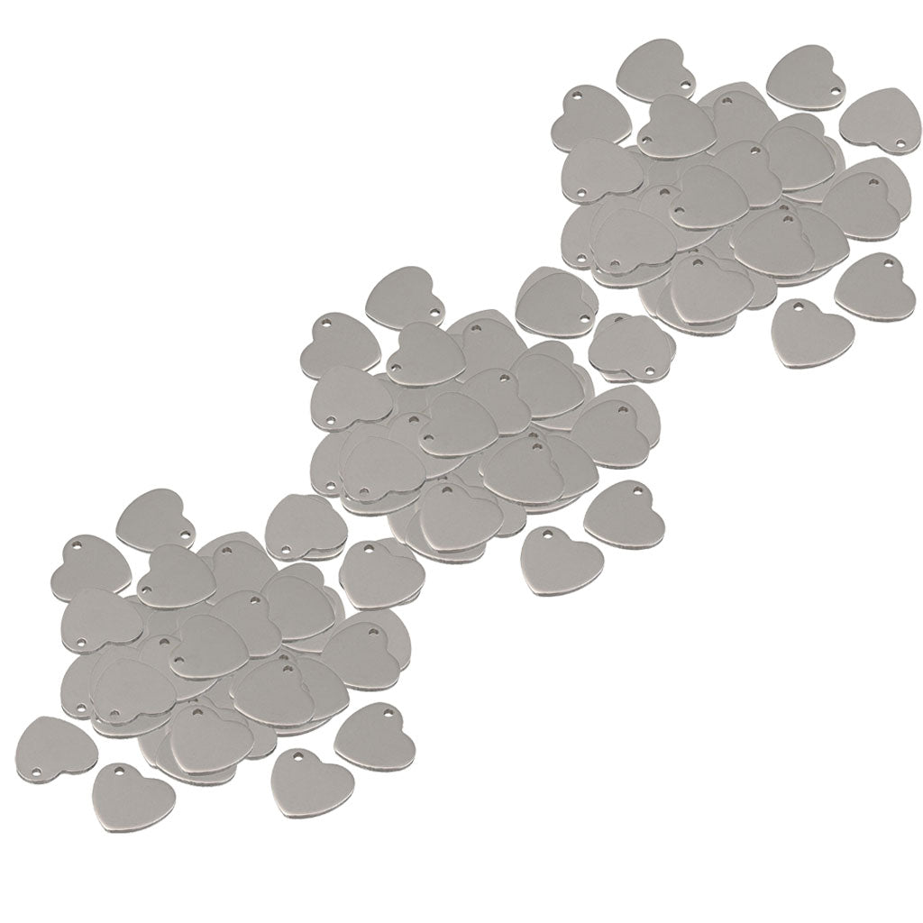 150x 14mm Metal Flat Heart Blank Stamping Charms Tag Pendants Jewelry Making