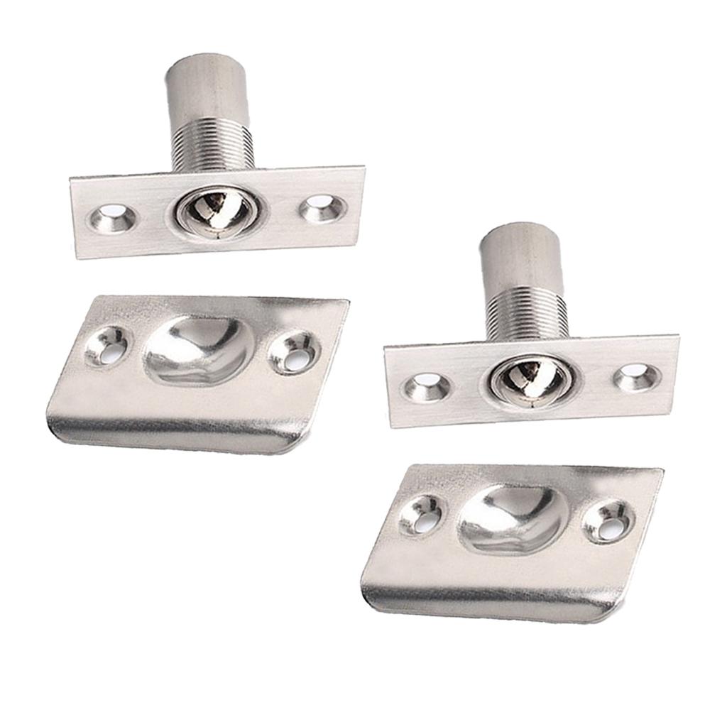 2x Stainless Steel Roller Ball Catch Mortice Lock Door Cupboard Spring Latch