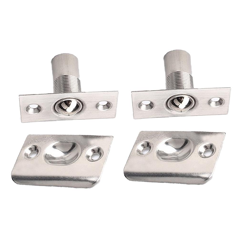 2x Stainless Steel Roller Ball Catch Mortice Lock Door Cupboard Spring Latch